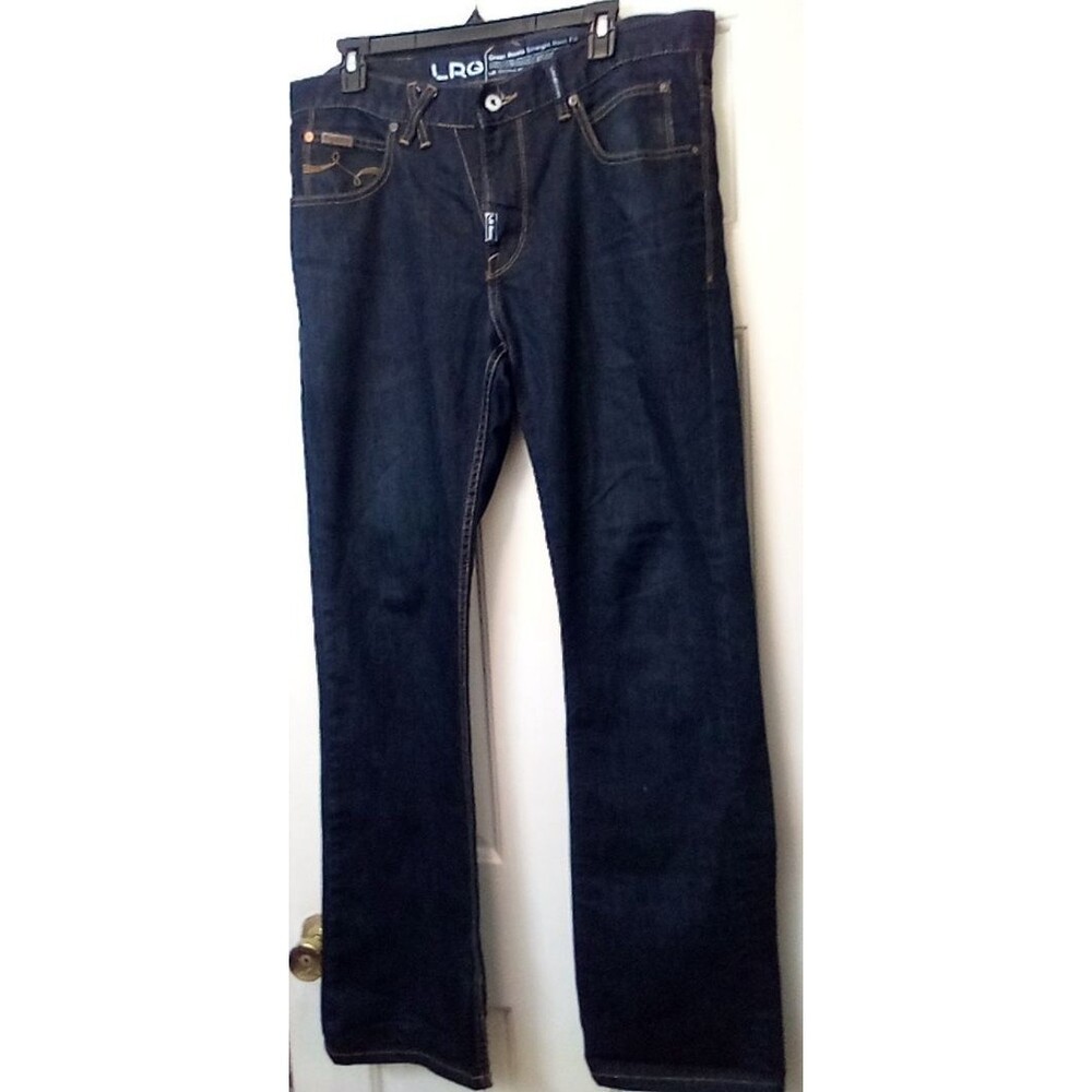 LRG Lifted Research Group Jeans Men Size 34 Blue Streetwear Style J08201SR- FLAW